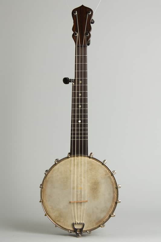 Bay State  Model 299 Piccolo Banjo,  c. 1895, black gig bag case. image 1