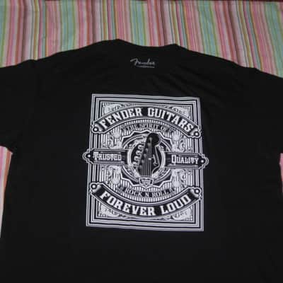 new (with Fender paper hang tag) A+ shape Fender Forever Loud Trusted Quality Black short sleeve T-Shirt, 100% Cotton, Size XXL (XX-Large), p/n: 9101310806 (NO packaging) image 10