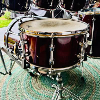 Premier Signia Marquis Rare 7-Piece Kit – 1999 UK Maple – Cherry Red – Flagship Series – w/ Cases EX image 10