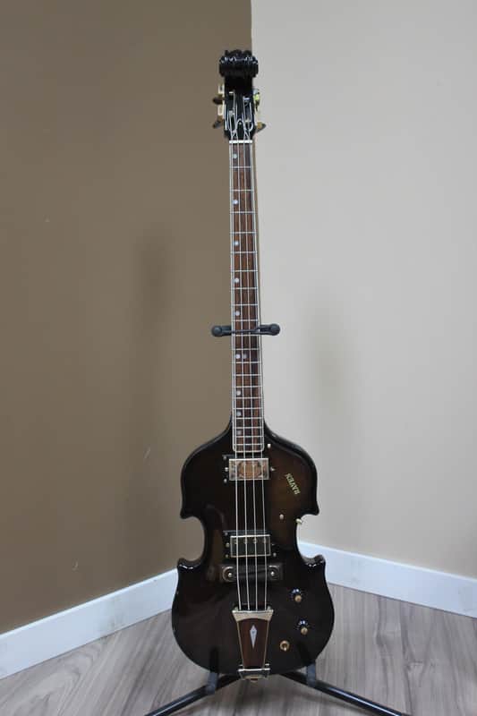 AS-IS 60's Raven Univox-Style Scroll Violin Electric Bass (MIJ) image 1