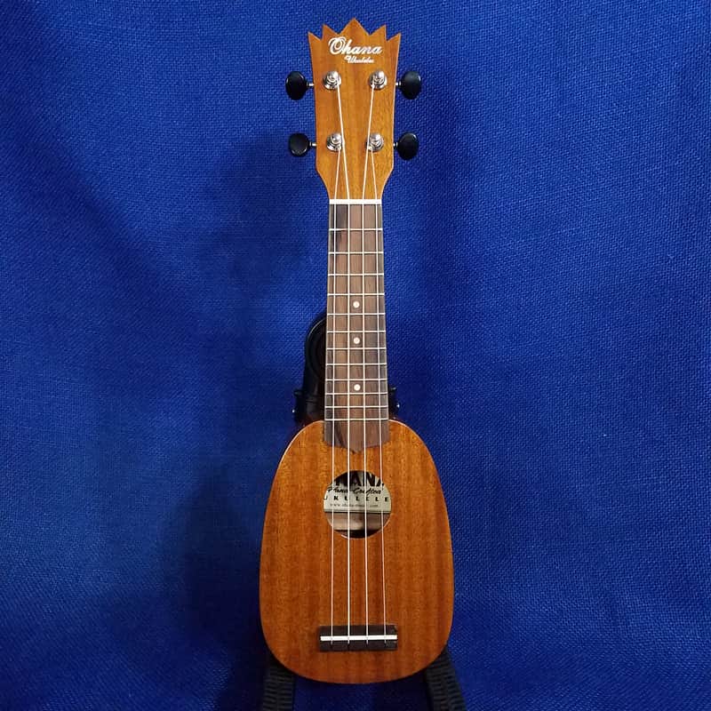 Ohana TTPK-25G Solid Mahogany Teenie Tiny Pineapple Sopranissimo Ukulele image 1