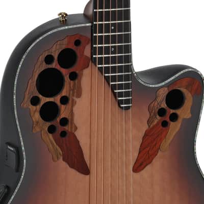 Ovation Limited E-Acoustic Guitar CE44P-FLE-G 2025 with FREE Case - Flamed Eucalyptus image 3
