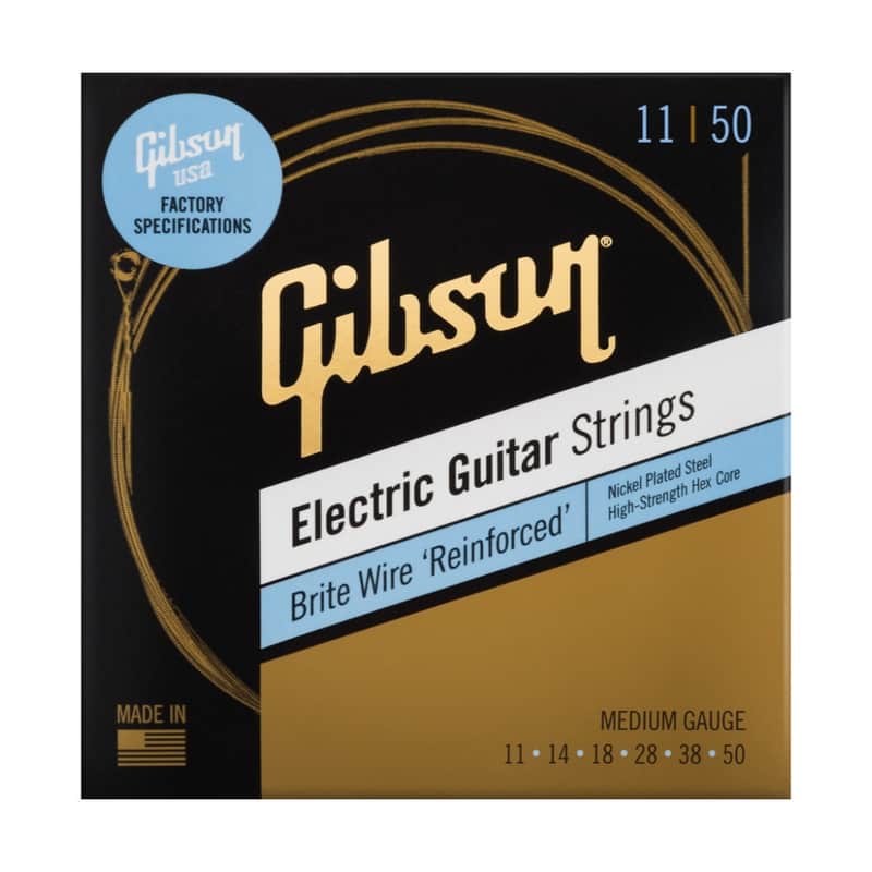 Gibson Brite Wire 'Reinforced' Electric Guitar Strings, Medium Gauge, 11-50 image 1