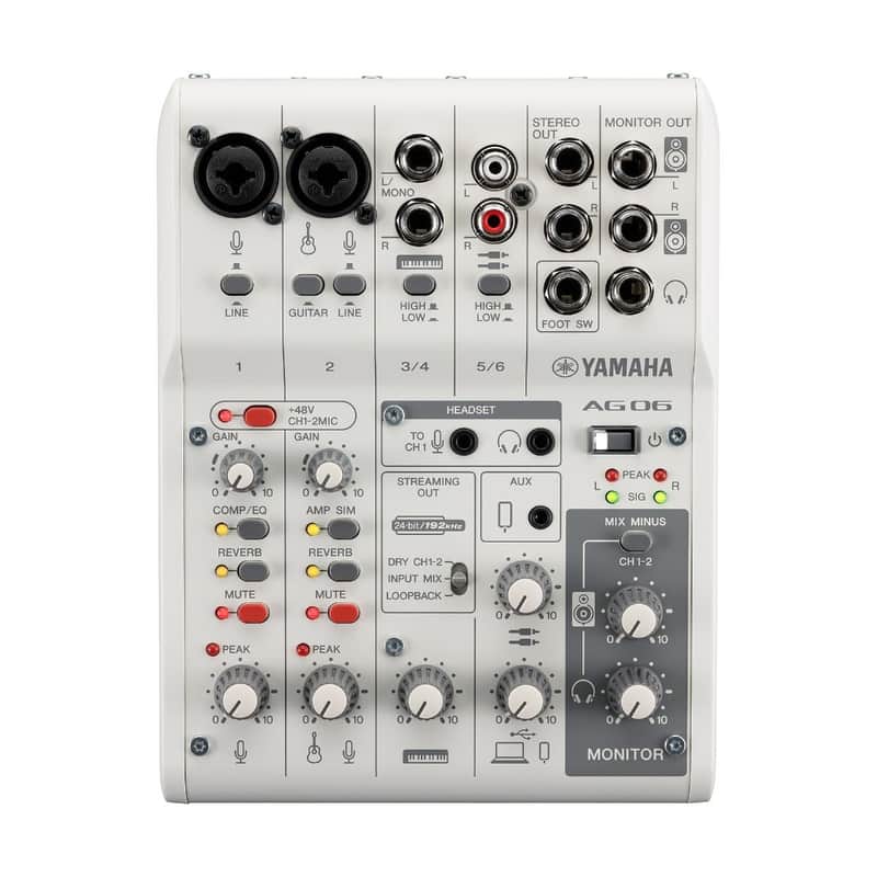 Yamaha AG06MK2 Mixer/USB Audio Interface (White) image 1