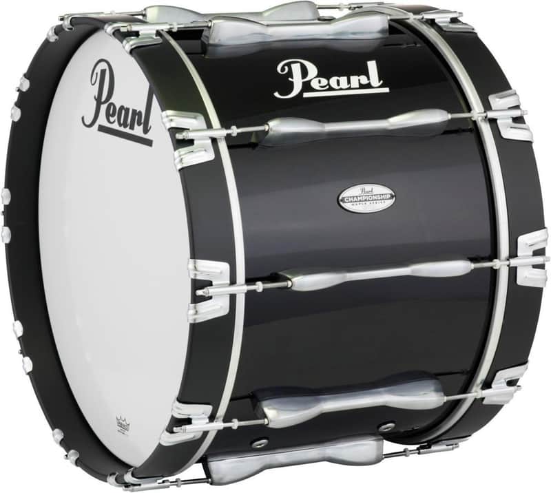 Pearl 32 x 14 in. Championship Maple Marching Bass Drum Midnight Black image 1