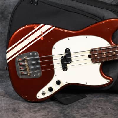 Olinto By La Bella 4-String Short Scale Bass - Candy Apple Red Relic w/Matching headstock image 5