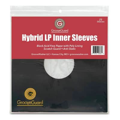 GrooveGuard Hybrid Vinyl Record LP Black Paper + Poly Anti-Static Inner Sleeves (pack of 25) image 1