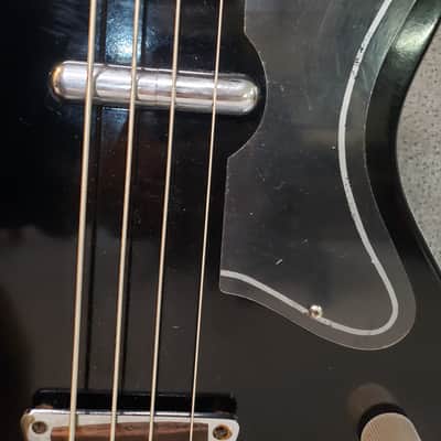 1964 Danelectro Made Silvertone Model 1444 U1 Black Short Scale Bass Guitar Orig Hard Shell Case image 4