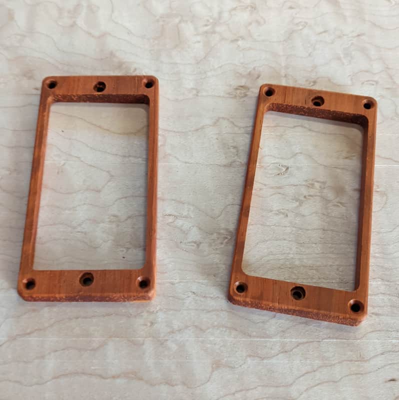 Guilford Padauk Tapered Pickup Ring Set w/ Recessed Height Holes - Fits PRS USA Guitars image 1