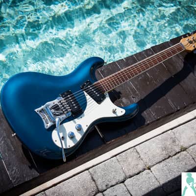 Mosrite of California 1965- '66 Reissue - "The Ventures" Model - Ink Blue - Moseley Vibramute - image 1