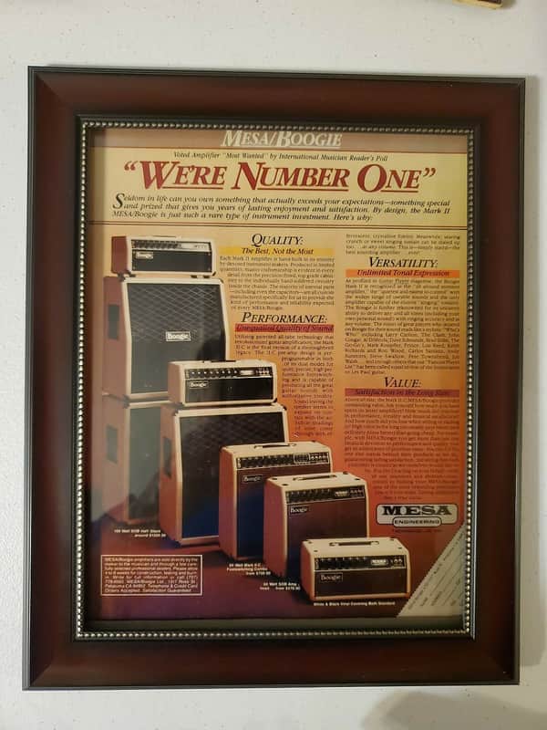 1984 Mesa Boogie Amplifiers Color Promotional Ad Framed SOB, Mark II, original image 1