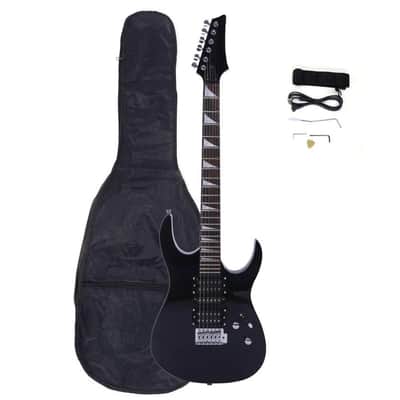 Cxxss Black Flame Type Maple Wood 24 Frets Beginner Electric Guitar Set image 1