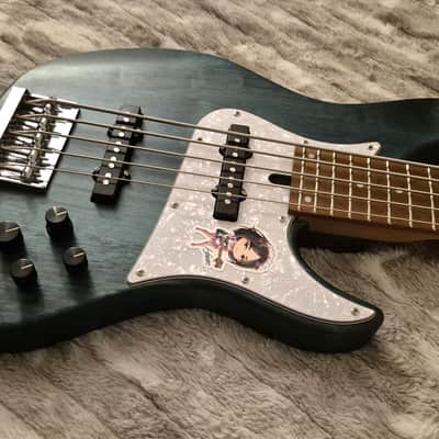 Bacchus Japan Tune-Up WL-524 H.J. FREAKS Signature - 24-Fret Jazz Bass - 5-String - Active / Passive - Natural Green image 5