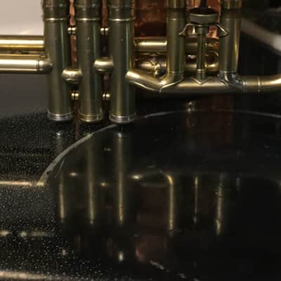 SUMMER DEAL CONN 80A 1923 GOLD PLATE CORNET STENBERG NEEDS SOME CLEAN UP SOLDER AREAS VALVES SEEM  GOOD PLAY DECENT GOLD PLATE WEAR NOT PERFECT image 25