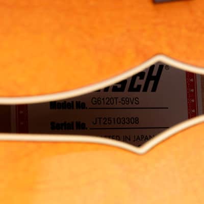 Gretsch G6120T-59 Vintage Select '59 Chet Atkins Hollow Body Lacquer Vintage Orange Stain with Case image 7