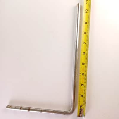 American 3/8x7x11"Cymbal L-Arm Rod Chrome Vintage 50s Bass Drum Mount Holder USA image 1