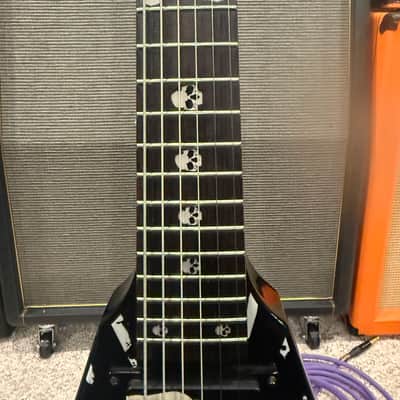 Epiphone Robb Flynn Signature "Love / Death" Baritone Flying V 2011 - Ebony with Love / Death Graphic image 9