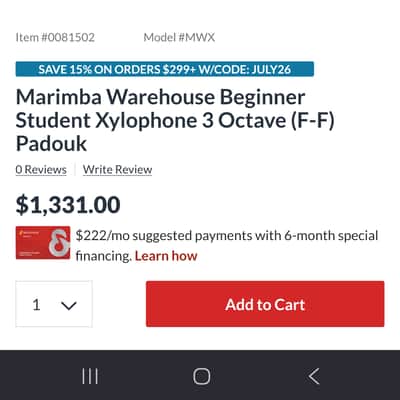 Marimba Warehouse MWX 3 Octave Xlyophone w/ Stand image 5