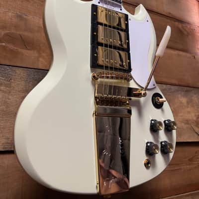 Epiphone Inspired by 63 Les Paul Custom Maestro Classic White w/case image 2