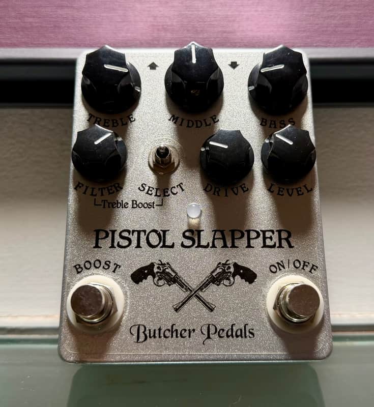 Butcher Pedals Pistol Slapper Overdrive and Boost Pedal 2021 - Silver image 1