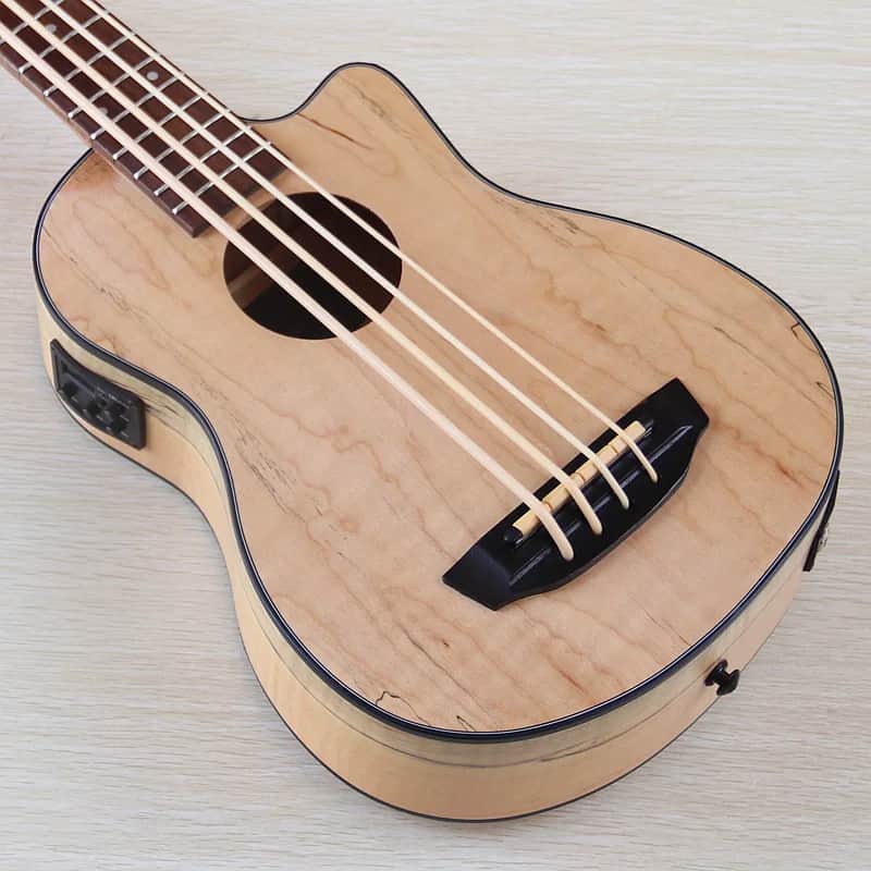 30 Inch 4 String Electric Ukulele Bass, Ash Wood Top Body, Okoume Wood Neck image 1