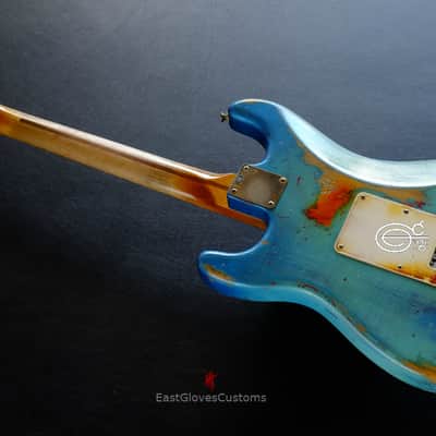 Fender Stratocaster Daphne Blue/Pelham Blue Tex-Mex Made in USA Medium Relic Aged RARE image 2