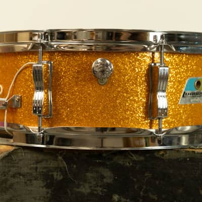 1970s Ludwig 5x14 Gold Sparkle Jazz Festival Snare Drum image 7