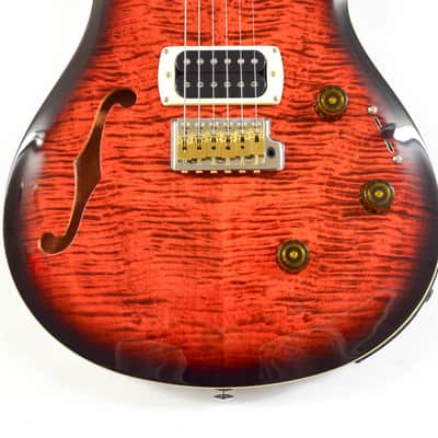 PRS SE Custom 24 Semi-Hollow Piezo - Orange Tiger Smokeburst image 3