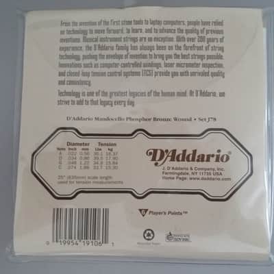 D'Addario J78 Phosphor Bronze Mandocello Strings 22-74 - NEW! image 2