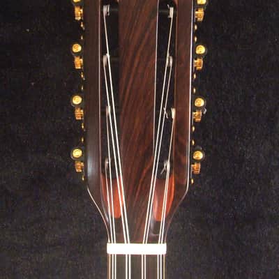 Handmade Left-handed 8 String Baritone Ukulele, Solid Curly Spalted Maple, Rosewood, MOP Inlay, Soft-bag, Bruce Wei UG19-2344 image 8