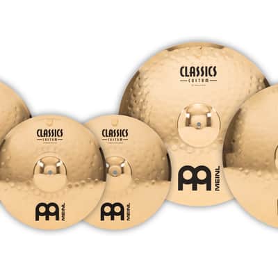Meinl Classics Custom Brilliant Bonus Cymbal Set, 14"HH, 16"C, 20"R, + 18" Medium Crash image 1