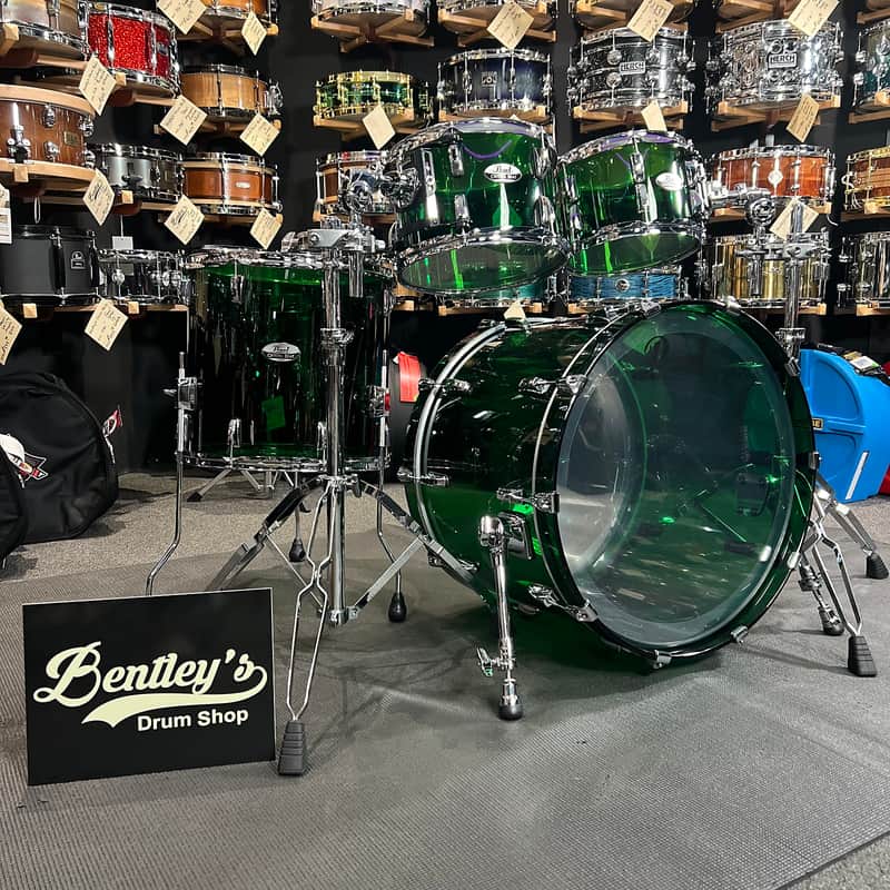 ~LIMITED EDITION~ Pearl CRB524P/C754 Crystal Beat Acrylic 4-Piece 10/12/16/22" Drum Set Kit in Emerald Glass image 1