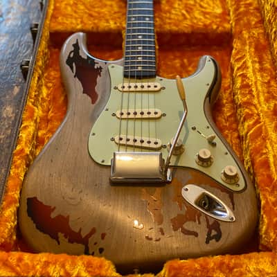 Super Lightweight Fender Custom Shop Rory Gallagher Stratocaster Heavy Relic 3 Tone Sunburst w/OHSC 2017 image 1