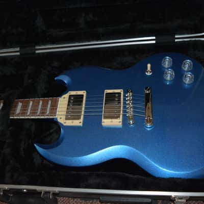 Epiphone SG Muse Guitar in Radio Blue Metallic w/Black Dunlop Straplocks & HSC image 13