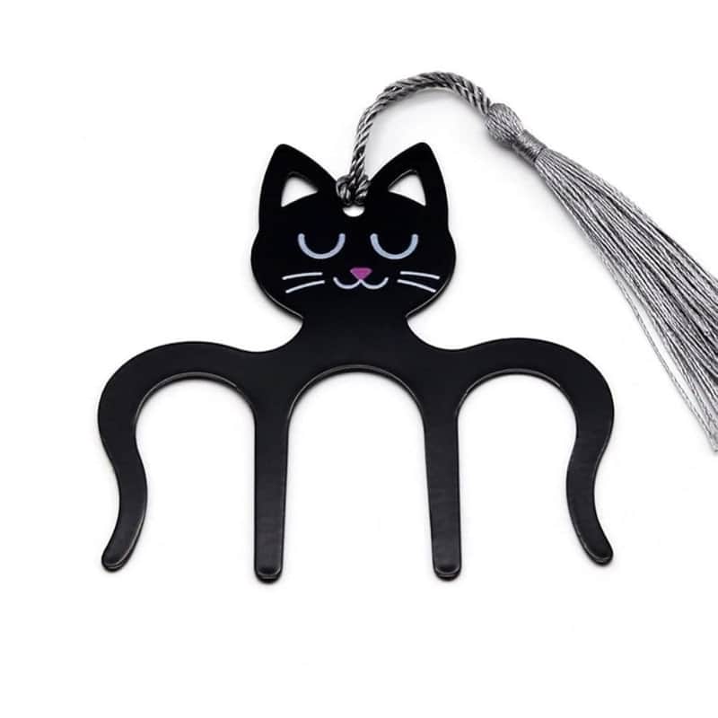 Cat Shape Metal Music Book Clip And Page Holder - Sheet Music Holders For Piano, Keyboard, Stands, And Books - Adorable Page Marker Clips,Black image 1