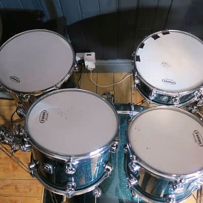 Natal Cafe Racer Poplar Green Sparkle Ex Puddle of Mudd 6 Piece Drum Kit + Hardware image 7