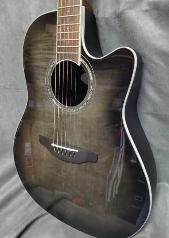 Ovation Celebrity Exotic - Transparent Flame Black with Case image 1