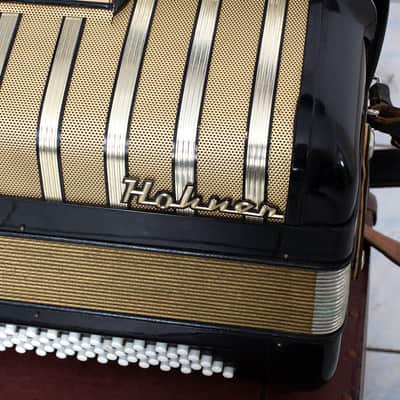 Vintage Hohner Amati IV R Chromatic Button Accordion - 80 Bass (Black/Gold) image 4