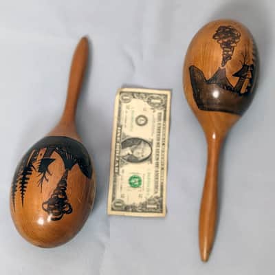 Handmade Traditional Wooden Maracas - Made in Mexico image 4