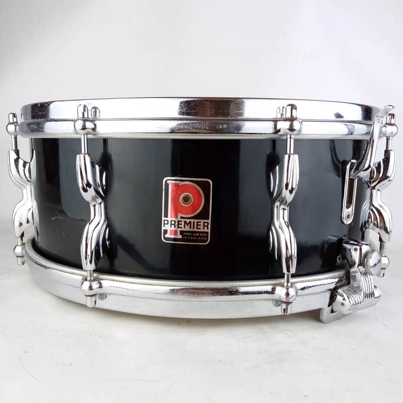 Premier 5x14"Super/Royal Ace Snare Drum Black Wrap Vintage 50s 2000 Pre-Elite UK image 1