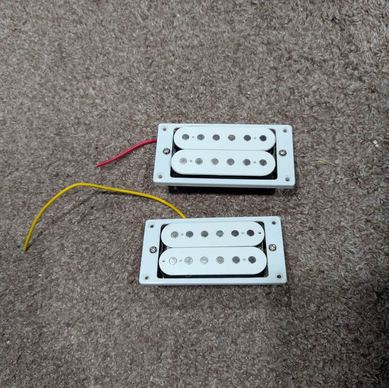 KRAMER® PACER CLASSIC WHITE BRIDGE & NECK HUMBUCKER PAIR w/ PICKUP MOUNTING RINGS EPIPHONE ESP image 1