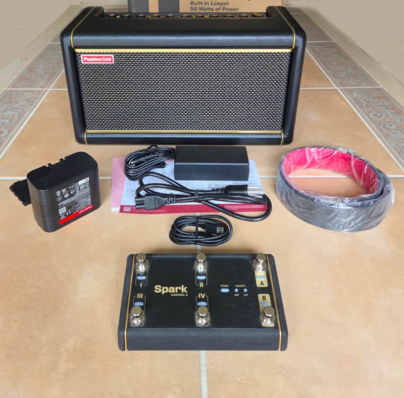 Positive Grid Spark 2;  50-Watt 2x4" Digital Modeling Guitar Amp; Black (2024) with Rechargeable Battery and Control X footswitch image 1