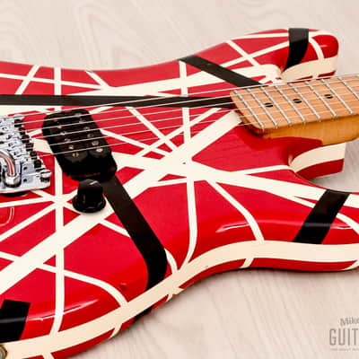 1990s ESP EVH Frankenstrat 5150 VH-250 Striped w/ Floyd Rose, Japan image 6