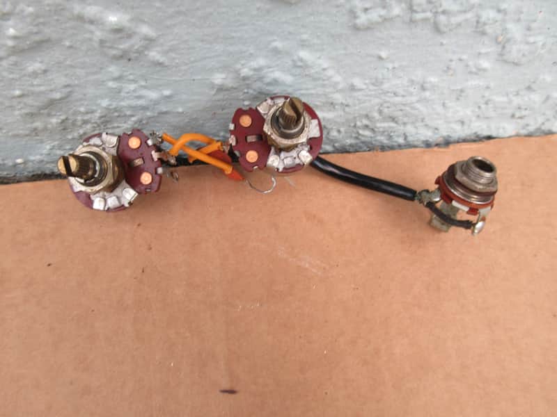 Vintage 1965 Gibson 500K Pots With Input jack Capacitor EB-0 Wiring Harness image 1