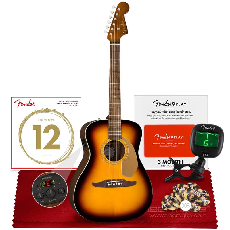 Fender 6 String Acoustic-Electric Malibu Player Guitar, Right image 1