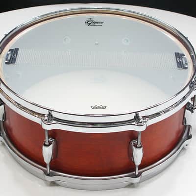 Gretsch USA Custom 5.5" x 14" 8-Lug Snare Drum w/ VIDEO! Satin Burnt Orange Double 45 Edges image 4