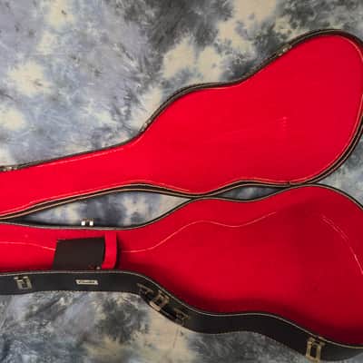 Vintage RARE 1970 - 1977 Guild Dreadnought D40 Series Black Red Plush Soft Shell Case image 9
