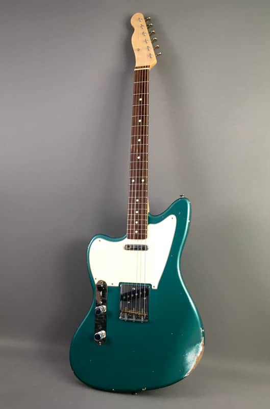 LEFTY! USA Boutique Custom Relic Sherwood Green Metallic Nitro Lacquer Jazzcaster Telemaster Guitar Left 7.2 lb HSC image 1