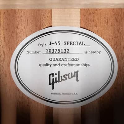 Gibson J-45 Special Acoustic/Electric Guitar - Satin Wine Red with Gig Bag image 18
