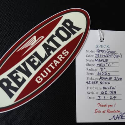 Revelator Guitars - RetroSonic T-Style - Black Guard - #62139 image 24